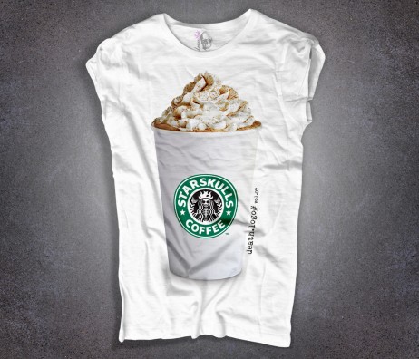Starbucks T-shirt donna con stampato il bicchiere del cappuccino di Starbucks