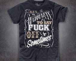 key to happiness T-shirt uomo nera il segreto della felicità è dire fuck ogni tanto