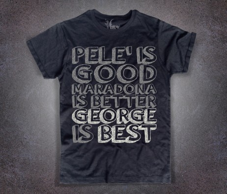 Best t-shirt nera uomo george best maradona pelè football calcio