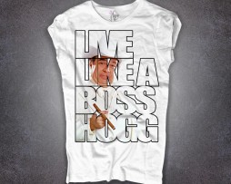 Boss Hogg T-shirt donna bianca live like a boss hogg