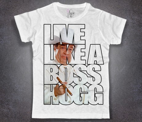 boss hogg t-shirt uomo bianca live like a boss hogg