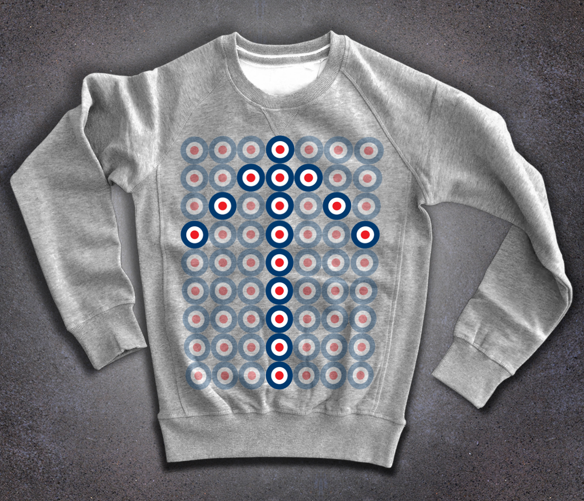 mods-freccia Mods Felpa grigia uomo we are mods pete townsend target blu