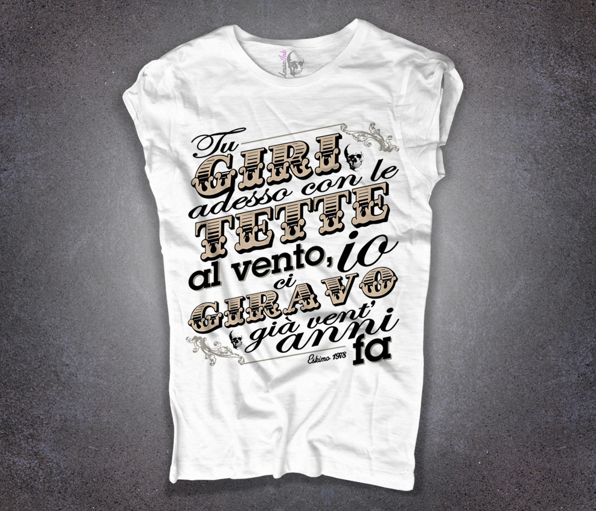 guccini_eskimo_t-shirt_donna_bianca T-shirt Supertelegattone con sigaro in bocca donna bianca