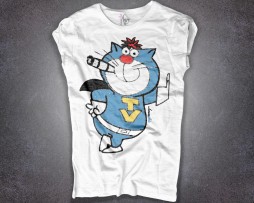 Supertelegattone T-shirt con il sigaro donna bianca