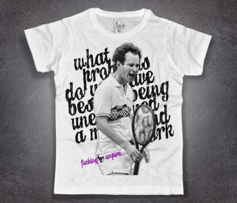 McEnroe t-shirt uomo bianca con scritta fucking umpire