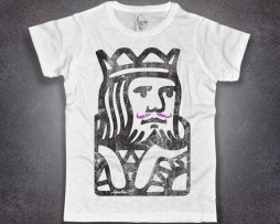 king poker t-shirt uomo raffigurante l'immagine stilizzata del re delle carte da gioco