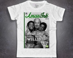 Arnold t-shirt uomo bianca raffigurante Arnold, Willis e il signor Philip Drummond