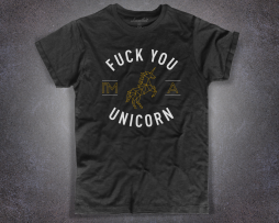 Unicorno t-shirt uomo Nera con scritta Fuck you I'm a Unicorn